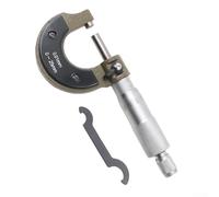 FACAIIO Micrómetro exterior de 0 a 25 mm con graduaciones de 0,01 mm, calibre externo métrico, caras de medición de acero de carburo, acabado cromado mate