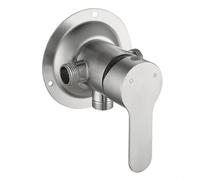 FACAIIO Moderno interruptor de grifo de ducha montado en la pared, 304 para válvula de control de agua fría caliente de acero inoxidable para baño, bañera para uso en exteriores, acabado plateado G1/2