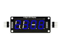 FACAIIO Módulo de pantalla LED de 4 dígitos y 7 segmentos con función de reloj, fuente de alimentación de 5 V, para biblioteca TM1637 .h, para rojo/verde/amarillo/blanco