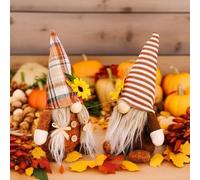 FACAIIO Muñeca de anciano sin rostro con sombrero de girasol, material de tela de 21 cm, protector de creencias populares para decoración de Acción de Gracias