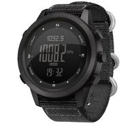 FACAIIO NORTH EDGE AP46 - Reloj deportivo táctico para hombre con brújula, podómetro, termómetro, retroiluminación EL, resistente al agua, caja de metal, color negro