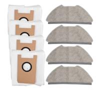 FACAIIO Paño de fregona y bolsa de polvo para juego de repuesto y +, incluye 4 almohadillas de microfibra y 4 bolsas robot para mantenimiento de aspiradoras