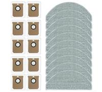 FACAIIO Paños de repuesto para fregona y bolsas de polvo para Hoover HG4 Hydro Pro, kit de limpieza de microfibra para aspiradora robot, 10 piezas cada uno