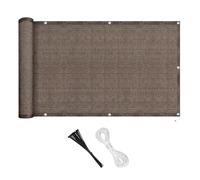 FACAIIO Pantalla de privacidad para exteriores para balcón, 0,9 x 5 m, para valla de polietileno resistente al viento, con cuerda y correas de amarre, color negro