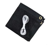 FACAIIO Pantalla de privacidad resistente de 0,9 x 5 m para balcón, terraza, patio, valla cortavientos resistente a la intemperie con cuerdas y lazos, color negro