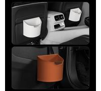 FACAIIO Papelera multifuncional para coche con forro a prueba de fugas, para cubo de basura compacto de doble capa ABS y cuero delantero trasero para asiento, hogar y oficina