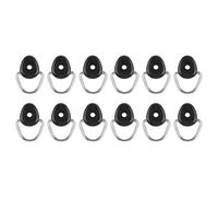 FACAIIO Paquete de 12 anillos en D para accesorios de kayak, ajuste de cubierta de barco, no necesita pernos, para canoa, pesca, balsa, bote, color negro