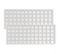 FACAIIO Paquete de 2 bandejas de silicona de 60 cavidades para alimentos, cubitos de hielo, chocolate y dulces (blanco)