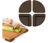 FACAIIO Paquete de 4 alfombrillas de silicona antideslizantes para tablas de cortar, almohadillas marrones que absorben los golpes para tablas de cortar de madera, plástico, mármol, accesorios de