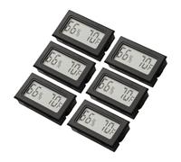 FACAIIO Paquete de 6 mini higrómetro digital termómetro, medidor de humedad de temperatura interior con sonda, 50F a 70F, humidificador de invernadero para oficina en casa