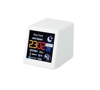 FACAIIO Para estación meteorológica de pantalla grande, reloj digital de 1.54 pulgadas con pronóstico global, logotipo personalizable, material ABS, color blanco