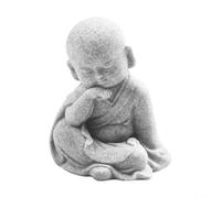 FACAIIO Pequeña estatua de monje de Buda sabio, See Speak Hear No Evil, adorno de resina de arenisca para jardín, acuario o patio decoración del hogar (A)