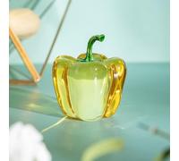 FACAIIO Pimienta verde simulada para adornos decorativos de cristal para el hogar, 45 x 45 x 63 mm, material de cristal blanco, decoración vegetal para sala de estar, dormitorio, estudio