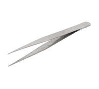 FACAIIO Pinzas de acero inoxidable de 125 mm hechas a mano para reparación de relojes, diseño de codo de cabeza recta con punta antiestática