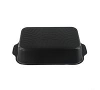 FACAIIO Plato de pescado a la parrilla de acero al carbono, bandeja corrugada antiadherente para horno de inducción, estufa de gas, sartén fácil de limpiar