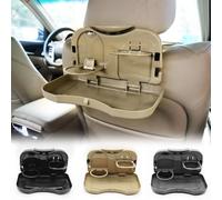 FACAIIO Plegable para respaldo de auto para bandeja de asiento, soporte para bebidas de coche y mesa de comedor para pasajeros traseros, solución de almacenamiento de plástico que ahorra espacio