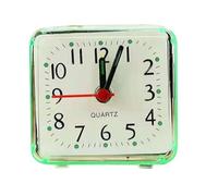 FACAIIO Reloj despertador pequeño para mesita de noche, funciona con pilas de cuarzo con sonido de pitido, pantalla fácil de leer, 2 x 3 x 5,9 cm, para batería AA (no incluida)