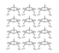 FACAIIO Soporte de bola de cristal plateado vintage para esferas de 40 a 80 mm, 2 x 2 x 1.2 pulgadas, base de exhibición triangular de aleación de zinc, elegante soporte decorativo para el hogar