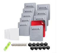 FACAIIO Soporte de gancho para marco de espejo para marcos de cristal, instalación invisible, soporte de pared de metal, 40 x 40 mm, color plateado, paquete de 10