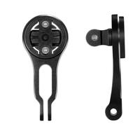 FACAIIO Soporte de manillar de bicicleta para ordenador de ciclismo y | Soporte ajustable de aleación de aluminio compatible con Garmin Wahoo Bryton, color negro