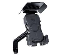 FACAIIO Soporte de teléfono para manillar de motocicleta y scooter para soporte giratorio de 360 grados ABS con agarre de silicona antideslizante, color negro