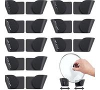 FACAIIO Soporte organizador de tapa de olla, paquete de 6 unidades, plástico ABS negro, ahorro de espacio para almacenamiento de cocina, soporte vertical de pared para encimera sin desorden