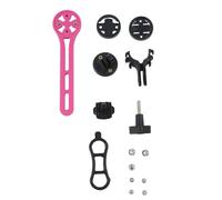 FACAIIO Soporte para computadora de bicicleta, para Bryton, para Cateye - Extensión central integrada del manillar con 3 bases adaptadoras, soporte de luz, ajuste de 180, nailon, 45 g, negro