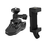 FACAIIO Soporte para visera solar, solución de montaje ABS, para cámara compacta, 11 x 6 x 5 cm, clip interior de coche negro con soporte para teléfono