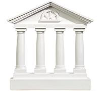 FACAIIO Templo de resina de estilo europeo para escultura, adorno abstracto de columna romana para sala de estar, oficina, estantería de decoración, arte de resina blanca (B)