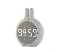 FACAIIO Temporizador de cuenta regresiva para niños, herramienta de aprendizaje en forma de conejo, ayuda de gestión del tiempo de plástico para niños, 10,5 x 8,5 x 3 cm, color blanco