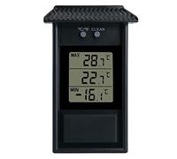 FACAIIO Termómetro digital Max Min para invernadero jardín interior exterior -1% a 50°C, IP45 impermeable, montaje en pared con agujero de gancho, pantalla LCD