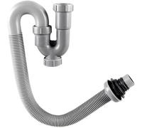 FACAIIO Tubo de drenaje retráctil en forma de U, tubo de drenaje flexible de plástico elástico con sello hermético de agua, color gris