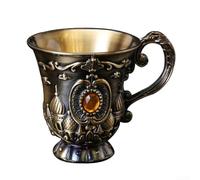 FACAIIO Vaso de chupito de metal de 30 ml, pequeño vaso de aleación para licores de vino tinto y blanco, base antideslizante, adorno retro para decoración del hogar, 5,8 cm de altura