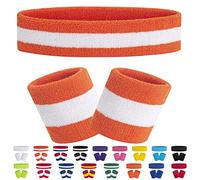FACATH 3 Piezas Cinta Sudor Cabeza Hombres y Mujeres, Set de Banda de Sudor, Juego de Muñequeras Adecuado para Atléticos Ejercicio, Padel, Correr, Fútbol, Tenis