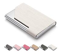 FACATH Tarjetero para Mujeres y Hombres, Funda para Tarjetas de Visita, Funda para Tarjetas de crédito, Bolsillo para Tarjetas de Negocios, con Cierre magnético (Blanco Marfil)