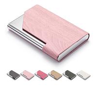 FACATH Tarjetero para Mujeres y Hombres, Funda para Tarjetas de Visita, Funda para Tarjetas de crédito, Bolsillo para Tarjetas de Negocios, con Cierre magnético (Rosa)