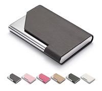 FACATH Tarjetero para Mujeres y Hombres, Funda para Tarjetas de Visita, Funda para Tarjetas de crédito, Bolsillo para Tarjetas de Negocios, con Cierre magnético (Negro)