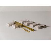 FacciamoCASA Reposacubiertos de granito de mármol (6 piezas), soporte cubiertos mesa diseño, portacubiertos mesa restaurante elegante, reposacubiertos regalo casa (blanco y ladrillo)