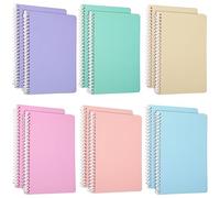 Faccito 12 Cuadernos con Espiral de A5 Pautados 5,7 x 8,3 Pulgadas Bloc de Nota con Anillas Rayado Grueso de 60 Hojas 120 Páginas Libreta de Espiral de Boceto para Viaje Universidad, Colores Pasteles