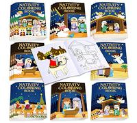 Faccito 24 Libros para Colorear de Actividad de Belén Navidad Páginas de Dibujos de Actividad de la Natividad de Jesús Regalo Fiesta Bolsas de Golosinas Recompensas Premios de Carnaval