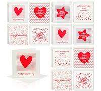 Faccito 24 Sets Tarjetas de Día de Madre 8,5 x 8,5 cm con Sobres Tarjeta de Nota Pequeña Cariñosa Surtida Happy Mother's Day de 6 Estilos Tarjeta de Felicitación de Cumpleaños para Madre