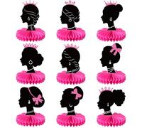 Faccito 9 Piezas Decoraciones para Fiesta de Cumpleaños de Princesas Rosas Centros de Mesa en Forma de Panal de Princesas en 3D para Cumpleaños Temática de Muñecas Despedidas de Soltera