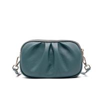 FACDEM Bolso bandolera de piel auténtica para mujer, multifuncional, de gran capacidad, portátil, de piel vacuna, bolsa de lujo para mujer, Blue, 21-8-13cm
