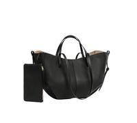 FACDEM Bolso de mano de lujo para mujer, de piel de vaca, con diseño de bolso de hombro de gran capacidad, asa superior, bolso de la compra, Black, 50-26-16cm