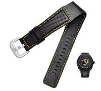 FACDEM Correa de cuero vacuno para reloj Dietrich OTC-AO1 OT-3, correa negra de 24 mm, pulsera de cuero vacuno negro, 24mm, Ágata