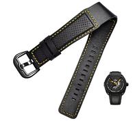 FACDEM Correa de cuero vacuno para reloj Dietrich OTC-AO1 OT-3, correa negra de 24 mm, pulsera de cuero vacuno negro, 24mm, Ágata