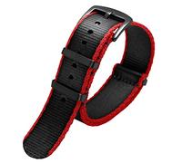 FACDEM Correa de nailon para cinturón de seguridad de alta calidad de 20 mm y 22 mm para Seiko Mido 007 James Bond Militar a rayas para reloj de hombre, 22mm