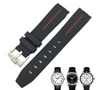 FACDEM Correa de reloj de goma curvada de 19 mm y 20 mm para Tissot 1853 Lelocle PRC200 Rolex Submariner Hamilton Omega correa de reloj impermeable, 20mm, Ágata