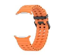 FACDEM Nueva correa de silicona marina para reloj Samsung ultra 47mm pulsera sin huecos banda deportiva de dos tonos para Galaxy 7 correas de reloj ultra(Orange)