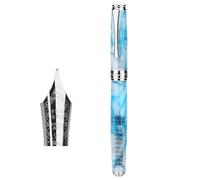 FACDEM Pluma estilográfica acrílica de pistón de presión de iridio de punta fina de 0,5 mm, hermosa moda para escribir en la oficina, juego de bolígrafos de tinta (A)